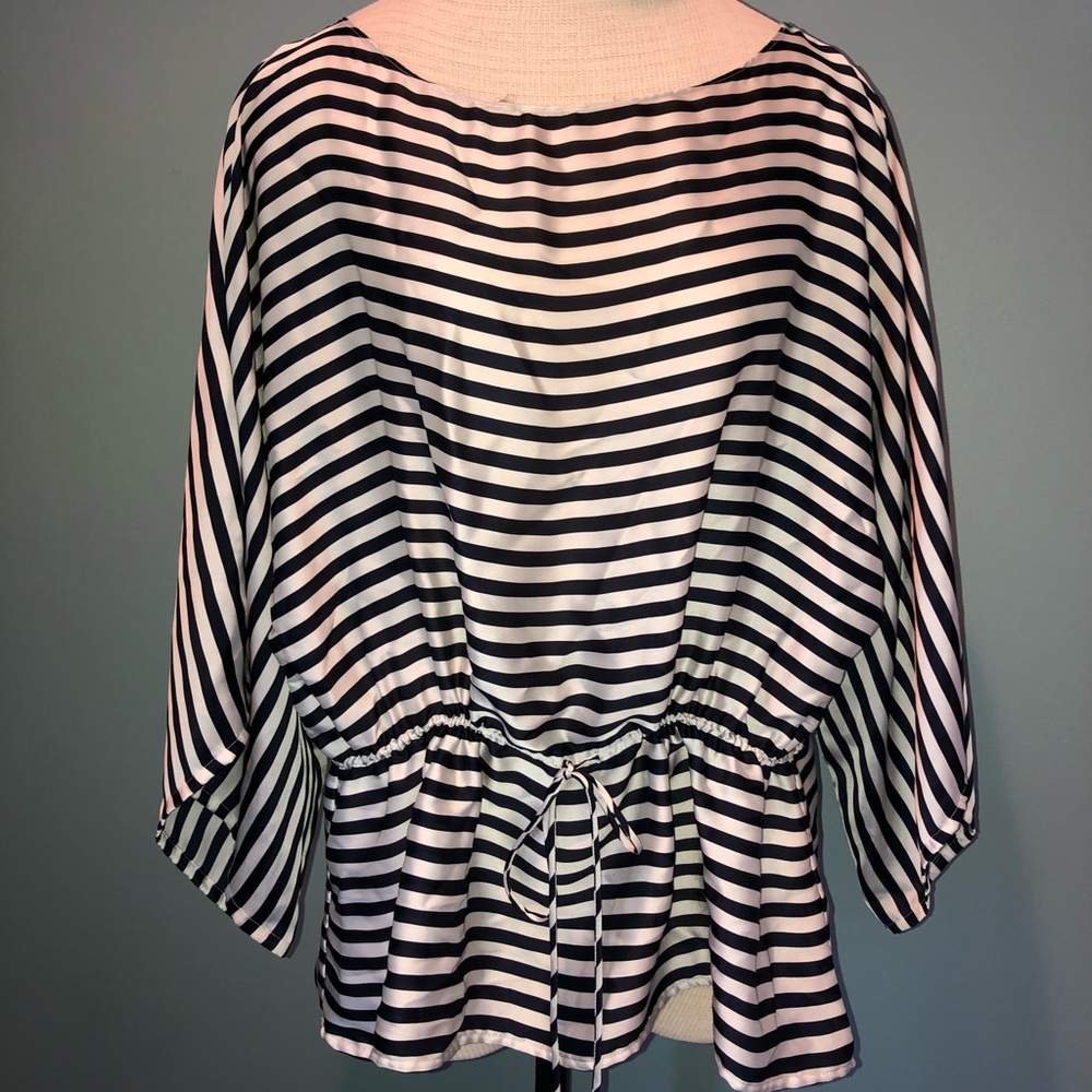 Dark blue striped blouson chaps XL shirt